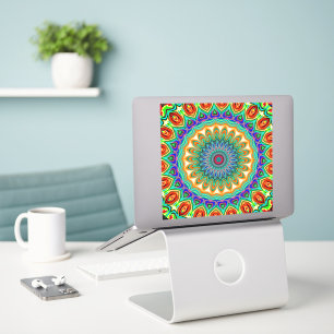 Autocollant vinyle mandala coloré