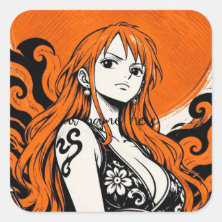 Autocollant vinyle Nami One Piece Orange Esthétiqu