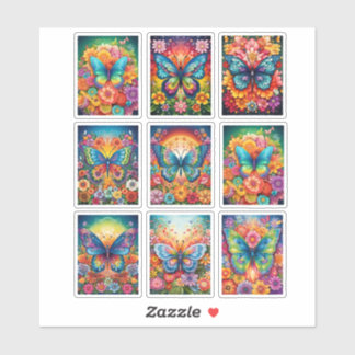 Autocollant vinyle papillon arc-en-ciel