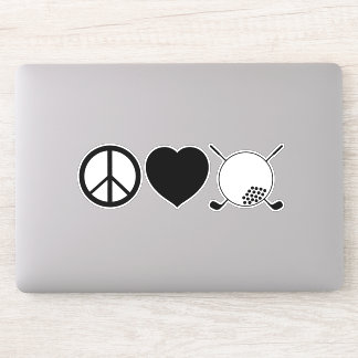Autocollant vinyle Peace Love Golf