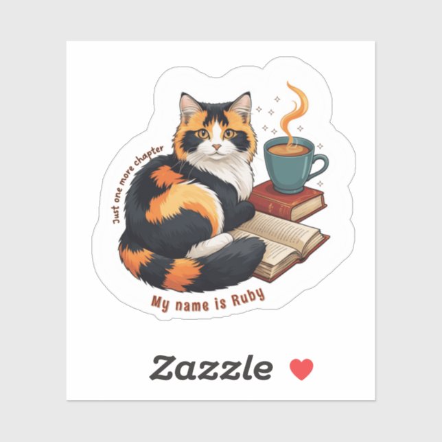 Autocollant vinyle personnalisé de lecture de chat (Feuille)
