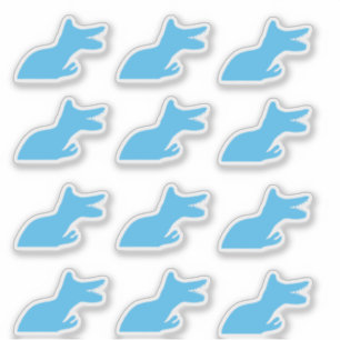 Autocollant vinyle personnalisé dinosaure bleu tyr