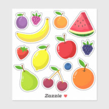 Autocollant vinyle personnalisé ensemble de fruits