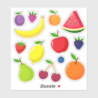 Autocollant vinyle personnalisé ensemble de fruits