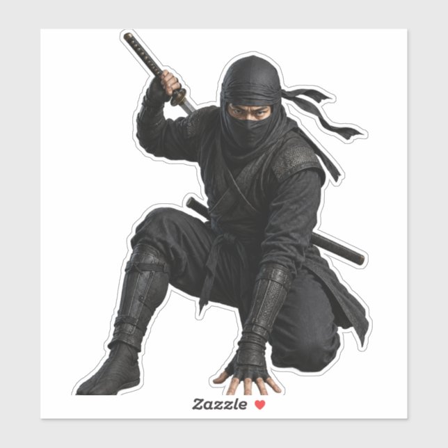 Autocollant vinyle personnalisé Guerrier Ninja fur (Feuille)