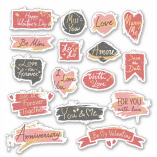 Autocollant vinyle personnalisé Saint-Valentin rom