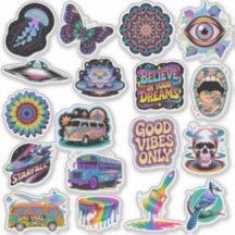 Autocollant vinyle sur mesure Art Hippie Tripant