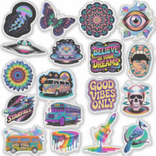 Autocollant vinyle sur mesure Art Hippie Tripant