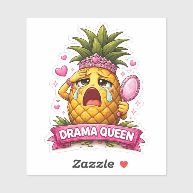 Autocollant vinyle sur mesure Drama Queen Ananas (Feuille)