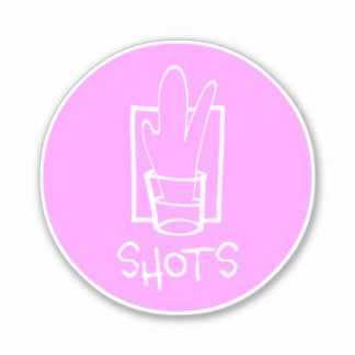 Autocollant vinyle sur mesure rose et blanc Shots