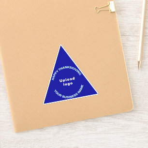 Autocollant vinyle triangle bleu de remerciement d