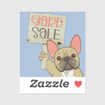 Autocollant vinyle Vente de jardin Bouledogue fran