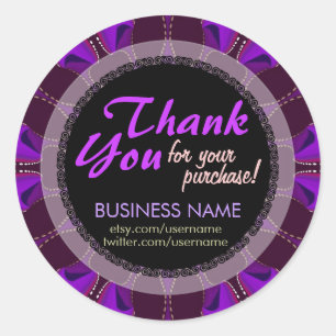 Autocollant violet Batik Business Merci
