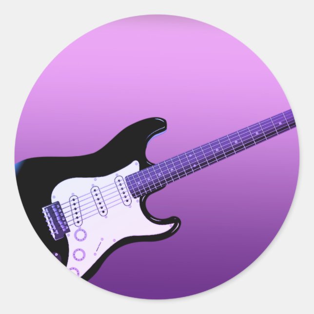 Autocollant violet guitare (Devant)