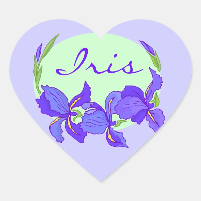 Autocollant Violet Indigo Iris Fleurs Jardins Jard (Devant)