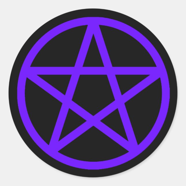 Autocollant violet violet noir Pentacle solide (Devant)