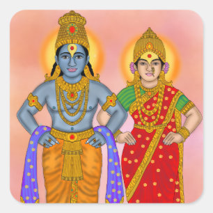 Autocollant Vitthal Rukmini