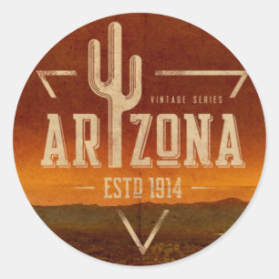Autocollant voyage vintage Arizona cactus