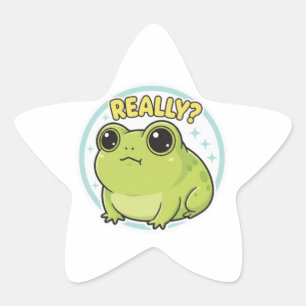 Autocollant Vraiment Grenouille Mignonne Regard de