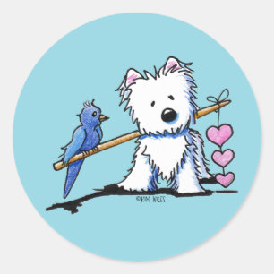 Autocollant Westie Heart Strings