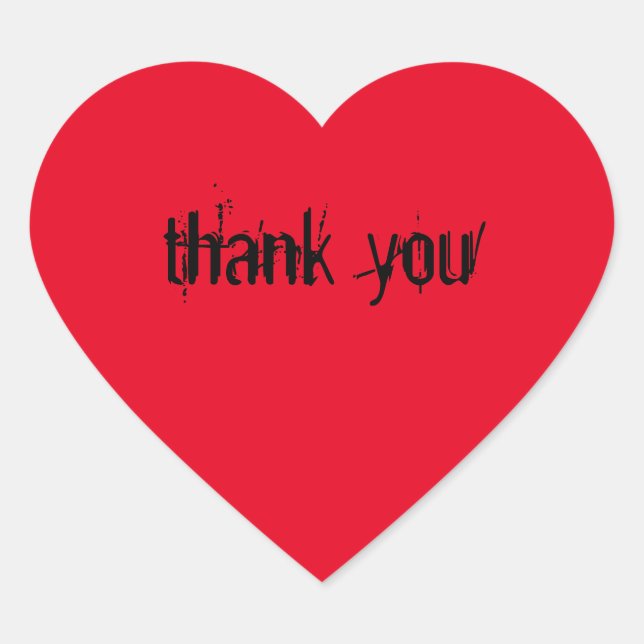 Autocollants à coeur rouge avec le mot "thank you" (Devant)