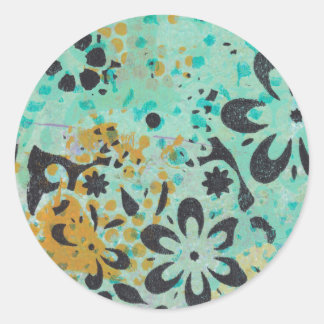 Autocollants abstraits bleu et jaune