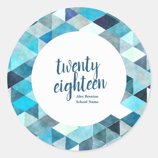 Autocollants Abstraits modernes Bleu (Devant)