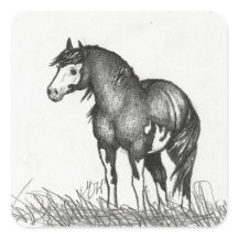 Autocollants adorables à Cheval de Peinture
