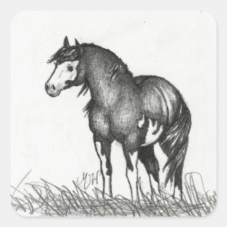 Autocollants adorables à Cheval de Peinture