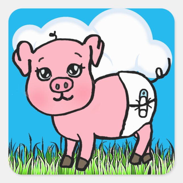 Autocollants adorables pour bébés cochons (Devant)