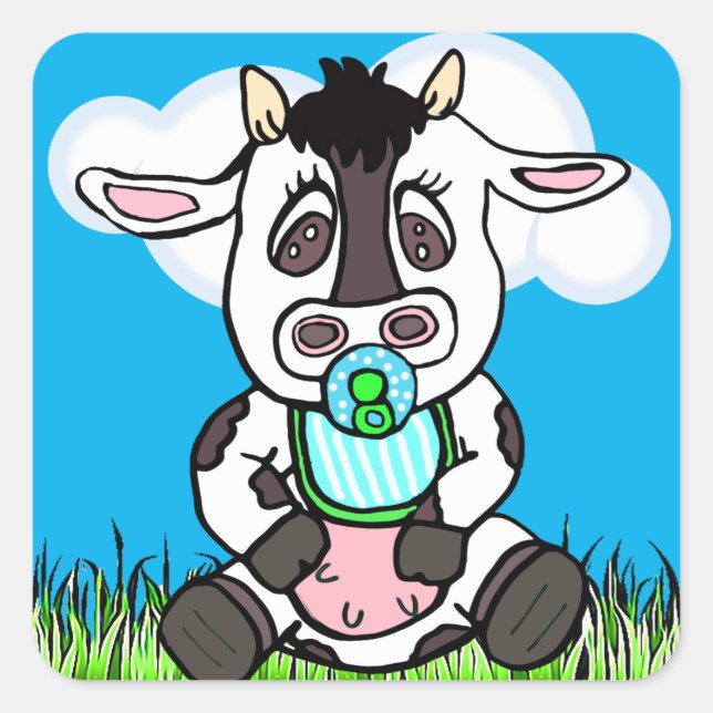 Autocollants adorables pour bébés vaches (Devant)