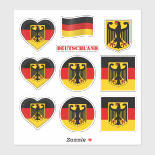 Autocollants Allemagne & Drapeau allemand, Cœur /s
