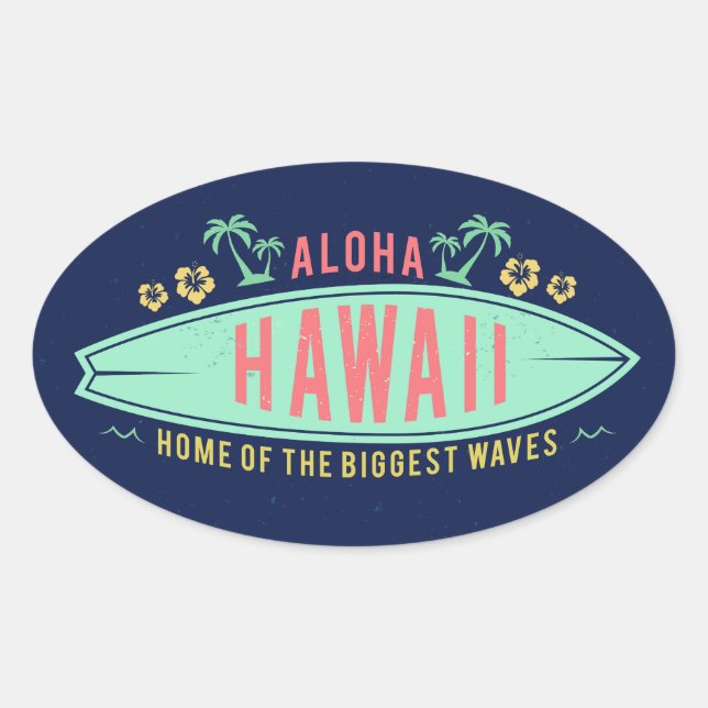 Autocollants Aloha Hawaiian Surfer (Devant)