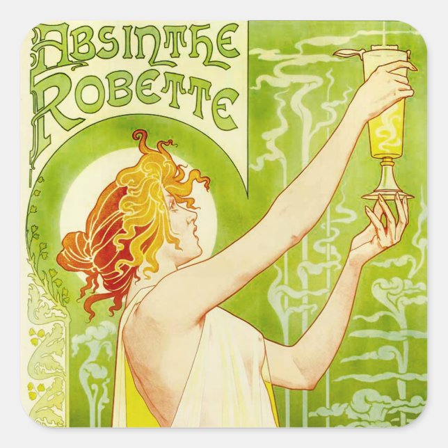 Autocollants Alphonse Mucha Absinthe Robette (Devant)