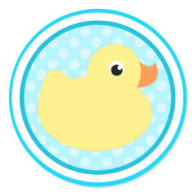 Autocollants Aqua Blue Sweet Baby Duck
