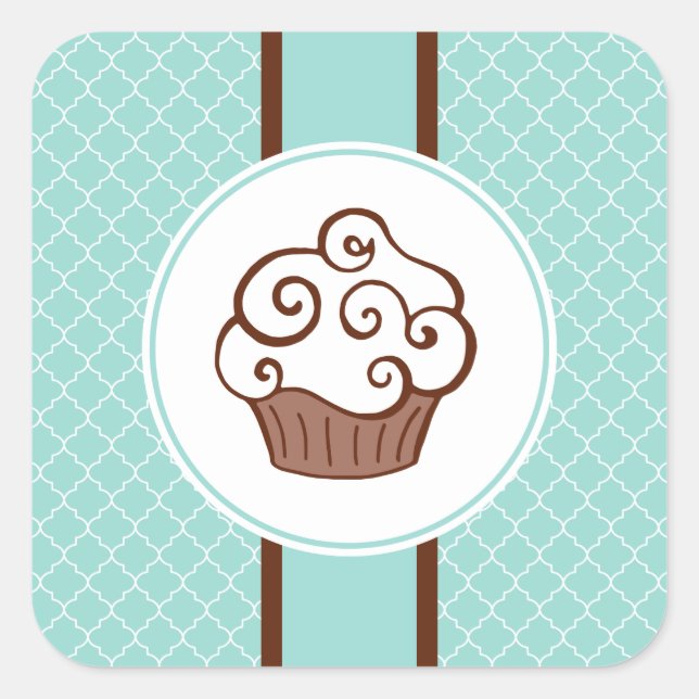 Autocollants Aqua Lace Cupcake (Devant)