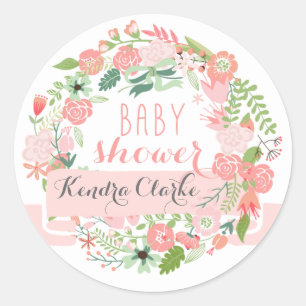 AUTOCOLLANTS ASSEZ FLORAUX DE BABY SHOWER DE LA