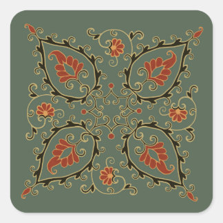 Autocollants avec motif ouzbek vert velours