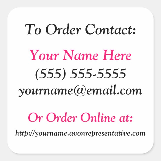 Autocollants Avon Brochure - Carré (Devant)