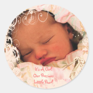 Autocollants Bébé Fille avec la photo de votre béb