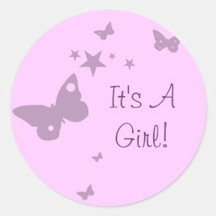 Autocollants Bébé Fille Papillon Rose C'est Une Fi