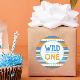 Autocollants Bleu Tribal Wild One pour 1er Anniver