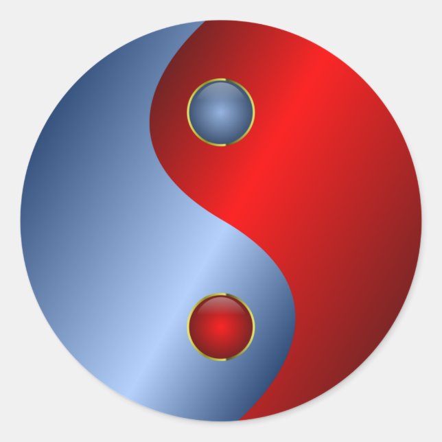 autocollants bleu yin yang (Devant)