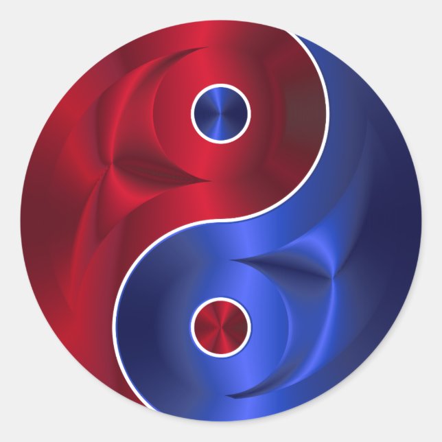 autocollants bleu yin yang (Devant)