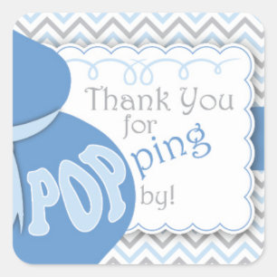 Autocollants bleus de faveur de baby shower de