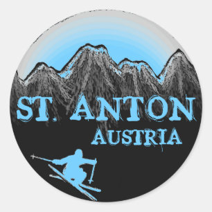 Autocollants bleus de skieur de St Anton Autriche