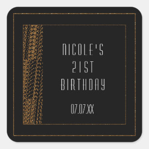 Autocollants Bokeh Glam Tout en Noir et Or Chic