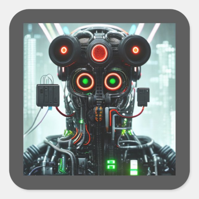 Autocollants carré Robot 5 (Devant)