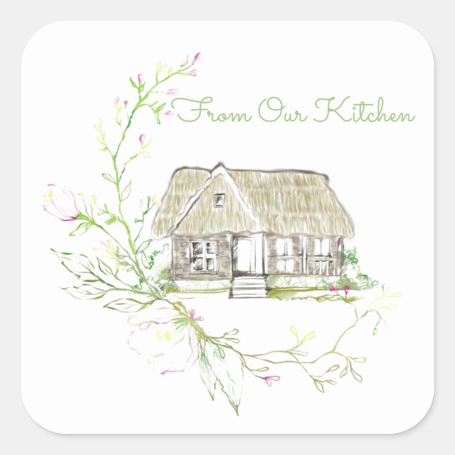 Autocollants Carrés de chalet faits maison pour vo (Devant)