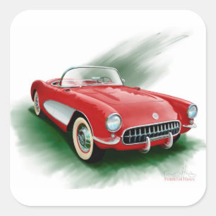 Autocollants carrés de Corvette